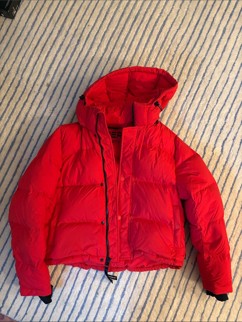 Aritzia Red Puffer Jacket with Hood